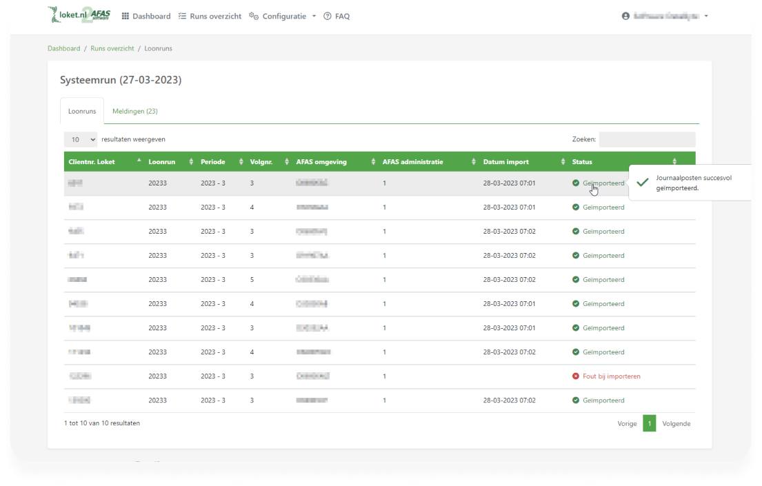 Synchroniseer uw loonjournaalsposten van Loket.nl naar AFAS Profit en/of SB+ via onze handige web-tool.